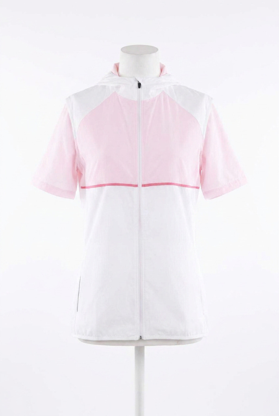 NEW ABACUS SPORTSWEAR US lanark zip wind vest in light pink
